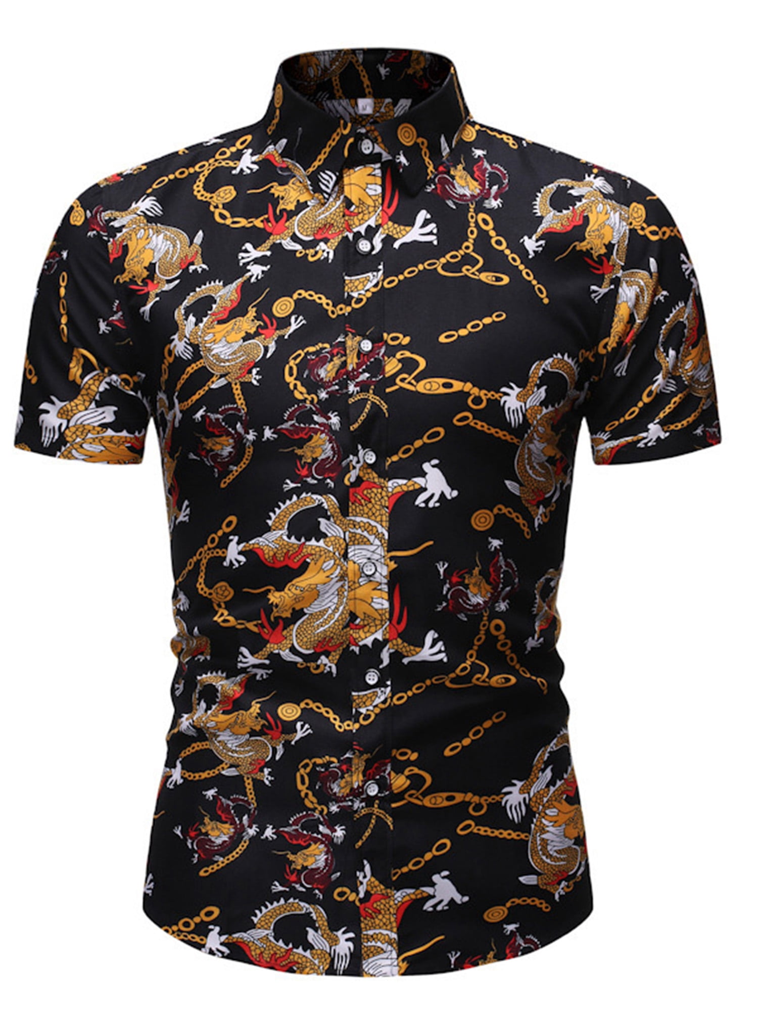 HIMONE Mens Floral Print Shirt Short 