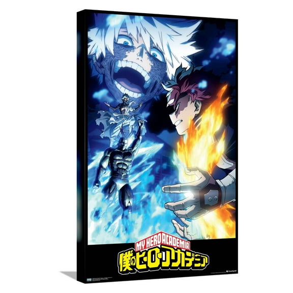 My Hero Academia: Season 7 - Todoroki vs Dabi Key Art Canvas Wall Poster, 14.725" x 22.375"