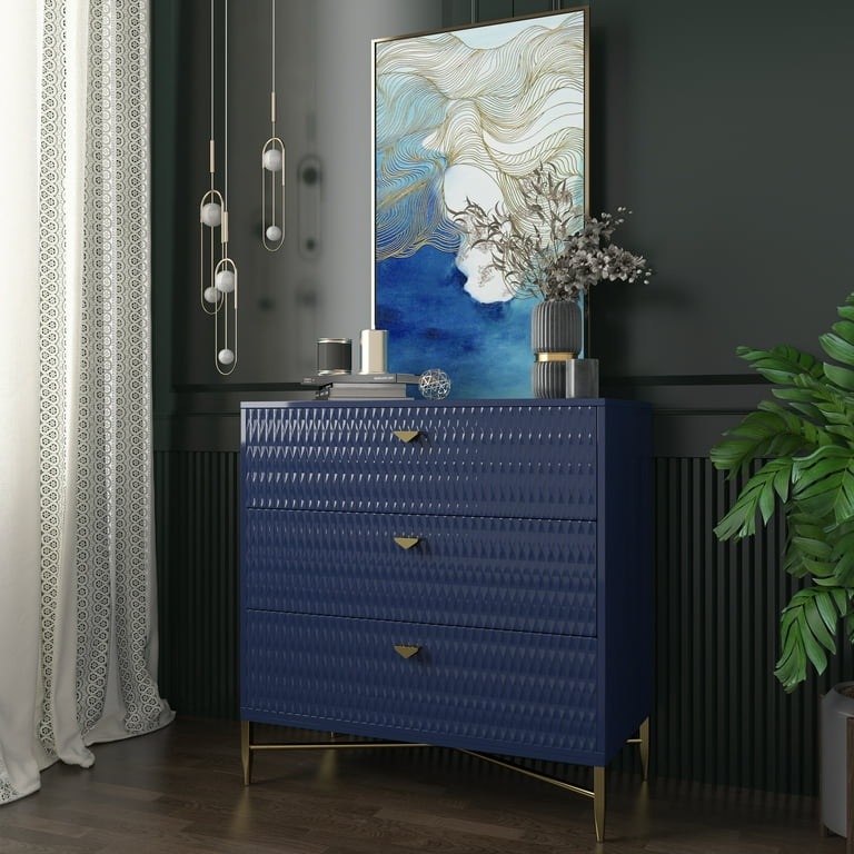 blue accent dresser Modus Furniture Grace Eight Drawer Dresser in Blueberry (2024)