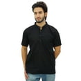 thumbnail image 1 of Atasi Chemise à Manches Courtes pour Homme en Coton Noir à Col Mandarin Vêtements Ethniques-Xxx-Grand, 1 of 7