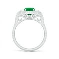 thumbnail image 2 of ANGARA Natural Cushion 1.25 ct Emerald and Half Moon Diamond Halo Ring in 14K White Gold for Women (Size-8x6mm) | May Birthstone, Birthday, Anniversary, Jewelry Gift for Women | Natural Emerald Ring, 2 of 10