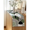 thumbnail image 5 of Table Runner 36 Inches Long for Kitchen Dining, Boho Geometric Dresser Scarf Farmhouse, Dining Table Decorations for Wedding/Parties, Green Ethnic Abstract Stripes Motifs 13 x 36 In, 5 of 8