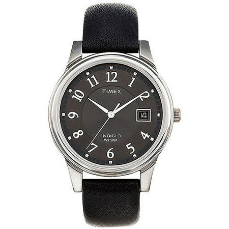 Timex Men's Porter Street Watch, Black Leather Strap