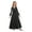 Black, variant on Kids V Neck Wedding Junior Bridesmaid Dress Long Sleeve Pleated Evening Prom Party Maxi Gown Dark Navy 8