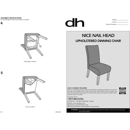 Dhi Nice Nail Head Upholstered Dining Chair 2 Pack Multiple Colors