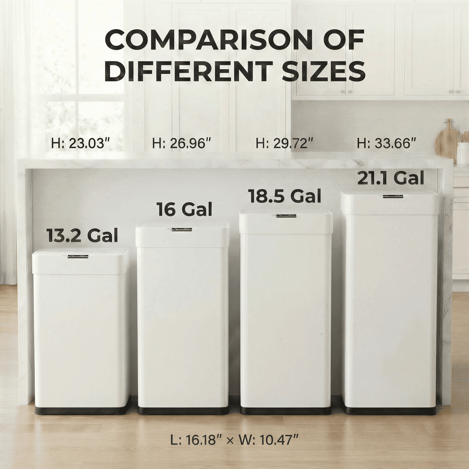 TLSUNNY 21.1 Gal Touchless Kitchen Trash Can with Lid, Automatic Sensor Garbage Bin, for Kitchen/Office/Bathroom