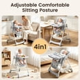 thumbnail image 4 of COOSEYA High Chair for Babies and Toddlers, Baby High Chair with Removable Tray, Adjustable Backrest, Footrest Height Settings, Space-Saving Design, Foldable（Gray）, 4 of 9