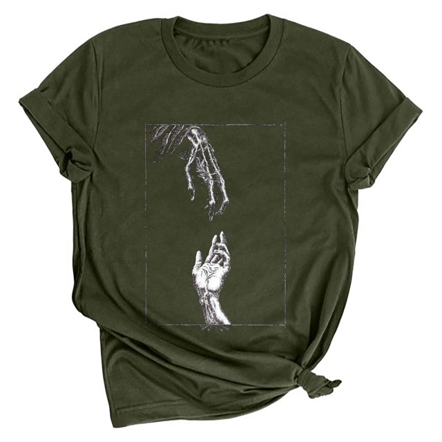 Camiseta holgada de manga corta con estampado de mueca retro para hombre y mujer Pompotops hfajkhk139473