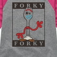 thumbnail image 3 of Toy Story 4 - Type Block Forky - Toddler & Youth Girls Raglan Graphic T-Shirt, 3 of 5