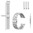thumbnail image 5 of 22mm Watch Band Replacement GoldCherry For Samsung Galaxy Watch 3 45mm 46mm Gear S3 Frontier Strap Solid Stainless Steel Link Bracelet Band Strap with Durable Folding Clasp(Silver), 5 of 8