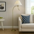 thumbnail image 5 of Ashy 68 Inch Task Floor Lamp, Gooseneck LED, White Shade Gold Arc Pole, 5 of 8
