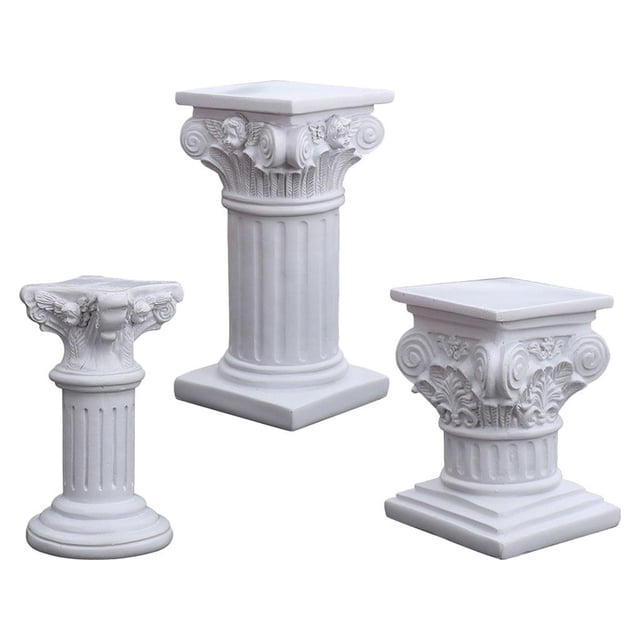 3 estatuas de pilar romano, soporte de Pedestal de resina, de estatuilla, decoración de para al