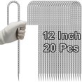 thumbnail image 1 of Estacas para Tienda VVOKGO en Forma de Percha J de 30 cm Galvanizadas, Paquete de 20, 1 of 6