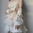 thumbnail image 2 of Women's Y2k Long Arm Gloves White Cozy Winter Fingerless Gloves Soft Arm Warmers Holiday Halloween Gloves for Women, 2 of 4