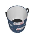 thumbnail image 3 of ZNDUO Round Laundry Basket, Waterproof Collapsible Laundry Baskets with Handles, Medium Size - Cartoon Pastel Cats Blue Pattern, 3 of 8
