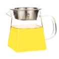 thumbnail image 3 of Thinsony Teapot with Stainless Steel Infuser Transparent Temperature Resistance Kettle Square Baskets Heated Container Office, 3 of 6