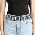 thumbnail image 5 of Buckle-Down Belt, Seatbelt Buckle Belt, Plaid Black White, 34 to 52 Inches, 5 of 9