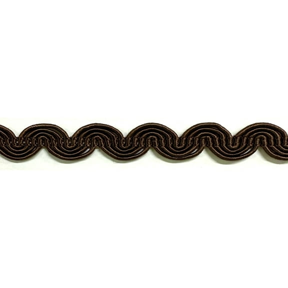 1/2" Large Scroll Braid Gimp Trimming - 12 Yards! - Color: Brown