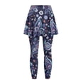 thumbnail image 3 of FUIALDOLG Paisley Flower Tennis Skirted Leggings with Skirted for Women Soft High Waisted Yoga Pants Athletic Skirt with Leggings Floral Golf Skirts,Size XL, 3 of 7