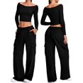 thumbnail image 3 of Women'S Long Sleeve Off the Shoulder Tops Going Out Cute Basic Y2K Fall Fashion 2026 Outfits Clothes, 3 of 7