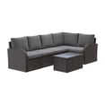 thumbnail image 4 of CorLiving Brisbane 6-Piece Rust-Resistant Outdoor Wicker Patio Sectional Set with Coffee Table and Cushions, 4 of 9