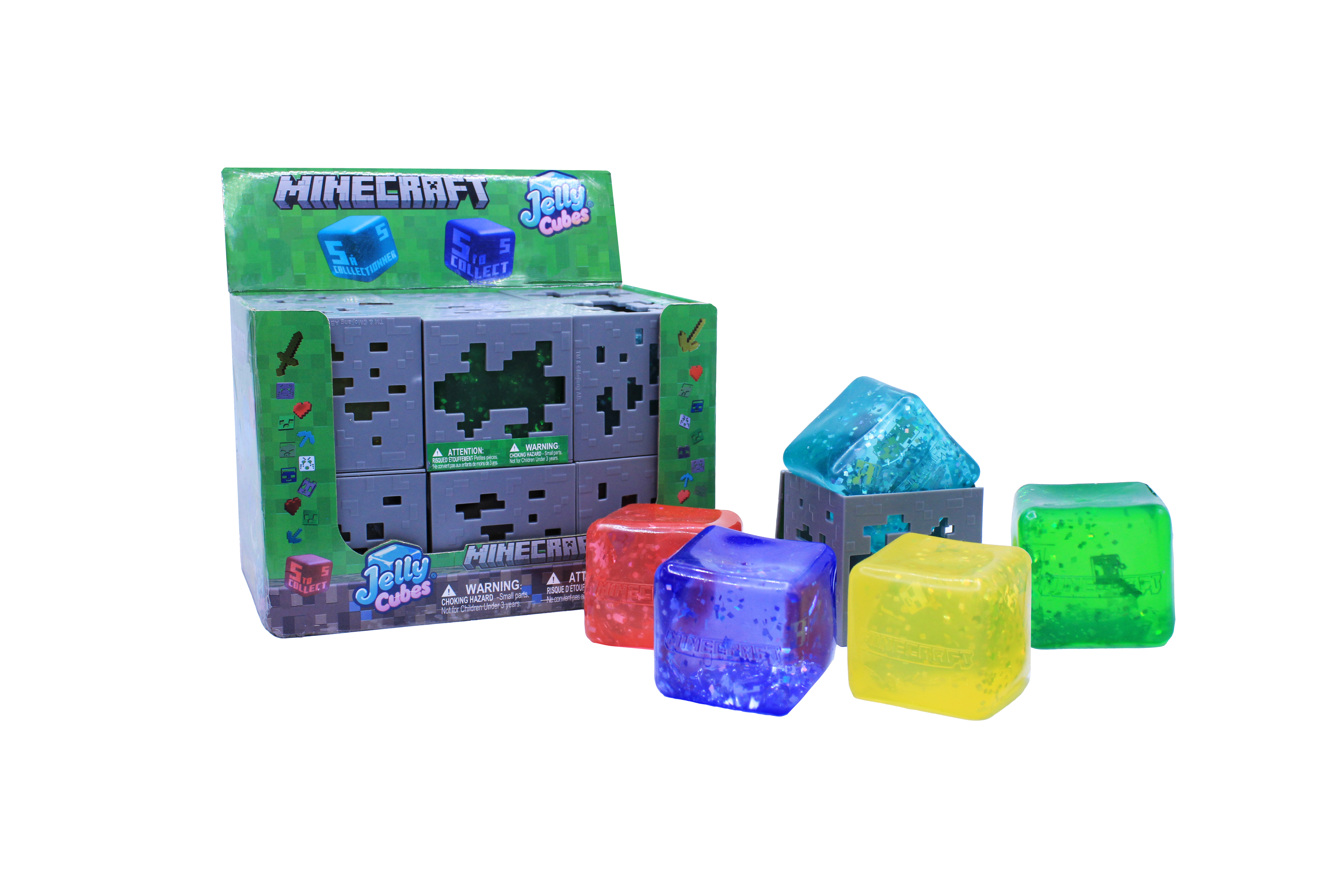 Minecraft Jelly Cube, Novelty Fidget Toy, Collectable(1 Piece, Color May Vary), Children Ages 3+