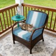 thumbnail image 2 of Outdoor Patio Cushion Covers 4 Pack Blue Ombre Patio Chair Cushion Covers with Ties and Zipper Light Blue Ombre White Stripes Waterproof Outdoor Seat Cushion Covers for Patio Furniture 24"x24", 2 of 7