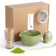 thumbnail image 1 of Juego de Batidor de Matcha, Kit de Matcha Ceremonial- Set con Chasen de Natural, Chawan, Cuchara Medidora y Accesorios para T&eacute; Artesanal | Regalo Ideal para Amantes del Matcha (5, Verde Y B, 1 of 8