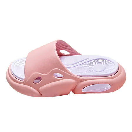 

Krdevn 2024 New Couple s Home Indoor Cool Slippers For Casual Outwear Thick Sole Sports Slippers Pink 8.5