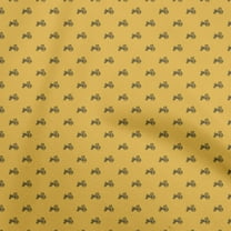 oneOone Cotton Flex Mustard Yellow Fabric Tractor Dress Material Fabric Print Fabric By The Yard 40 Inch Wide