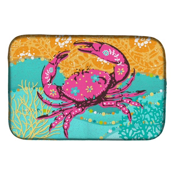 Caroline's Treasures Coastal Pink Crab Dish Drying Mat
