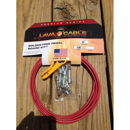 LAVA Cable RED Tightrope Solder-Free Pedal Board Kit 10' Cable Stripping Tool - Part Number: (Pedal Board Cables Best)