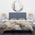 thumbnail image 3 of Designart "Geometric Depths White and Grey I" Modern Geometric Bedding Covert Set - Abstract Geometric Beige Abstract Bed Set With 2 Shams, 3 of 6