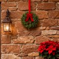 thumbnail image 6 of Yucurem 1 Pieces Christmas Wreath for Kitchen Cabinet, 9.84" Mini Christmas Wreath, Pine Needle Bow Wreath for Xmas New Year Window Door Candle Rings Fireplaces Party Supplies, 6 of 7