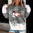 thumbnail image 1 of Mode Femmes Col Rond Noël Manches Longues Hauts Blouse Pull Chandail en Molleton, 1 of 5