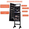 thumbnail image 3 of LIVIZA Full-Length Mirror Jewelry Cabinet with LED Light, Standing Jewelry Armoire Organizer with Makeup Storage,Black, 3 of 8