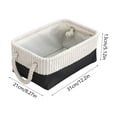 thumbnail image 3 of Cinvoph Storage Basket Foldable Home Clothing Miscellaneous Storage Organizer with Rope Handles Sturdy Organizer Bins for Books Towels Clothes 12"x8"x5" Black, 3 of 6