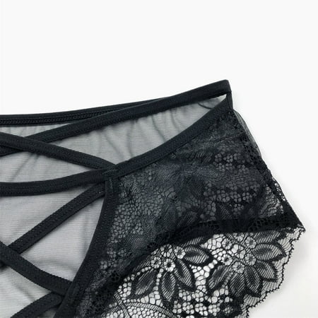 

Gubotare Panties For Women Womens Lace Panties Thin Strap Transparent Seamless Panties Black One Size
