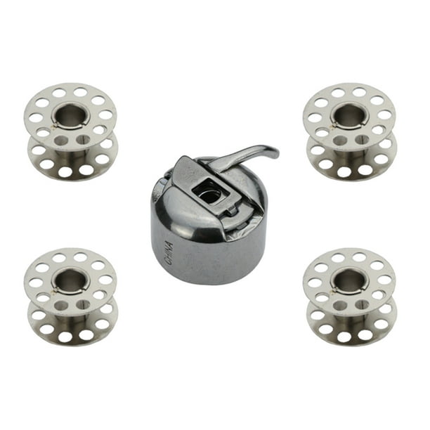 Stainless Steel Sewing Machine Bobbins Spool Case 4 Bobbins Sewing Tool