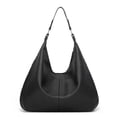 thumbnail image 6 of Faraee Hobos Bags for Women Soft Leather Shoulder Handbag Slouchy Tote Purses Stylish Crescent Casual Work Top Handle Satchel Black, 6 of 7