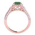 thumbnail image 4 of Mauli Jewels Rings for Women 1.25 Carat Diamond And Emerald Ring 4-prong 14k Rose Gold, 4 of 7