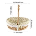 thumbnail image 3 of Taicans Wicker Easter Basket with Handle,Floral Lined Woven Basket,Decorative Rattan Basket for Eggs,Gifts,Flowers,Picnics,Baby Showers & Home Decor, 3 of 6