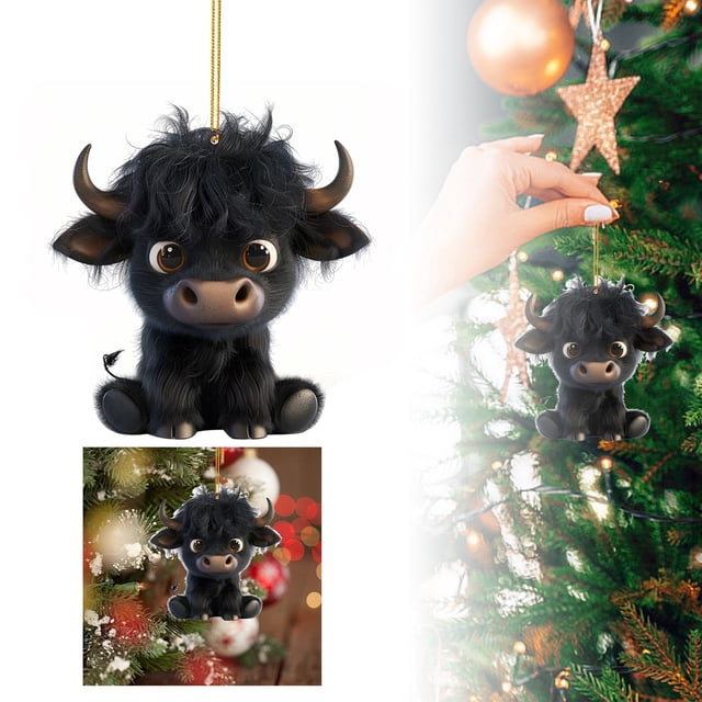 Make A Statement With The Small Cow Pendant A For Cow Lovers! Clear Acrylic Gemstones for Crafts Stained Glass Hanger Rings Large Stained Glass Panel Window Set Christmas Birds Glass Car Hanging