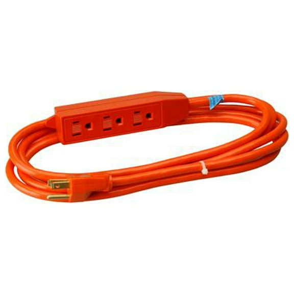 Master Electrician 04003ME 3-Outlet Extension Cord, 16/3 SJTW Orange Round, 3-Ft. - Quantity 24