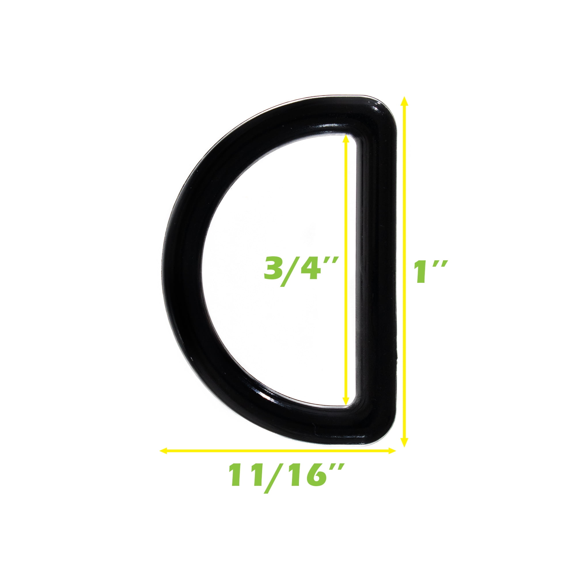 Paracord Planet Black Plastic D-Rings – Multiple Sizes & Packs – Lightweight – All Purpose