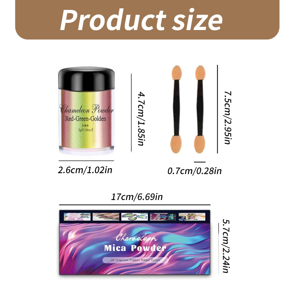 Aellinatey Multi Color Shifting Mica Powder Dye Saturated Chrome Pigment for Epoxy Resin