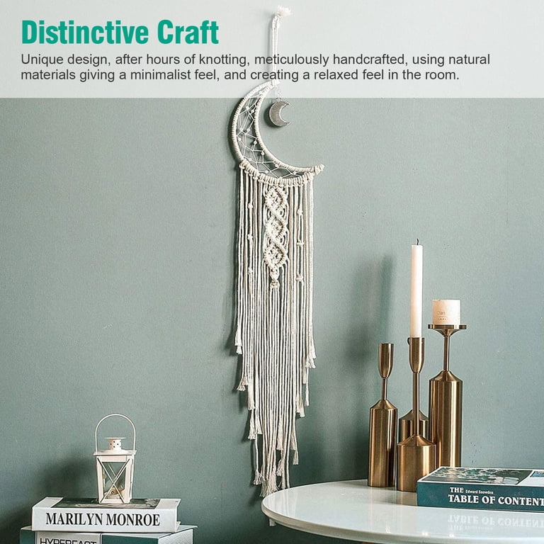 TSV Moon Dream Catcher Macrame Woven Wall Hanging photo 8