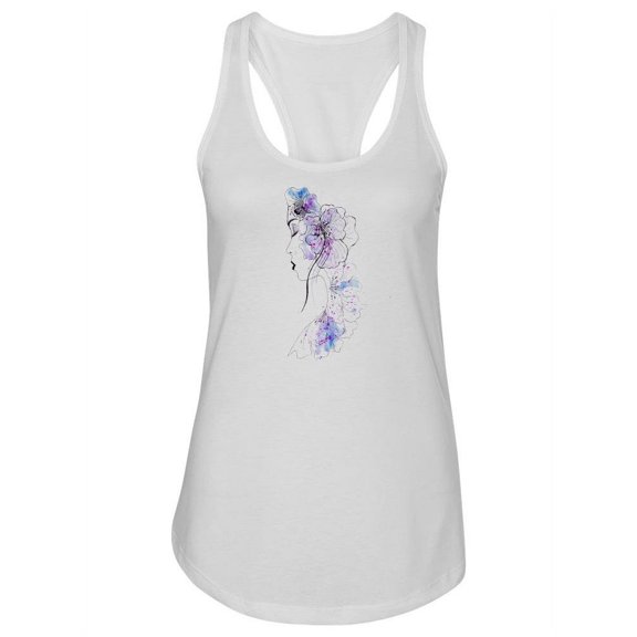 A Woman With Flowers Racerback Tank Women -Image by Shutterstock, Female XX-Large