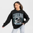 thumbnail image 4 of Women's Gameday Couture Black Carolina Panthers Oversized Victory Lane Black Label Premium Fleece Sweatshirt, 4 of 6