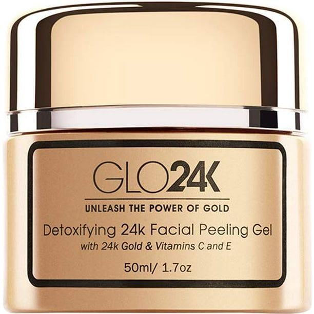 GLO24K Facial Peeling Gel with 24k Gold, AntiAging Formula with